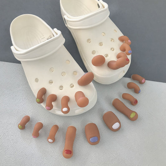New style clogs with 3D toe decorations, quirky and creativeDIYDetachablecrosHigh-quality rubber accessory shoe buckle