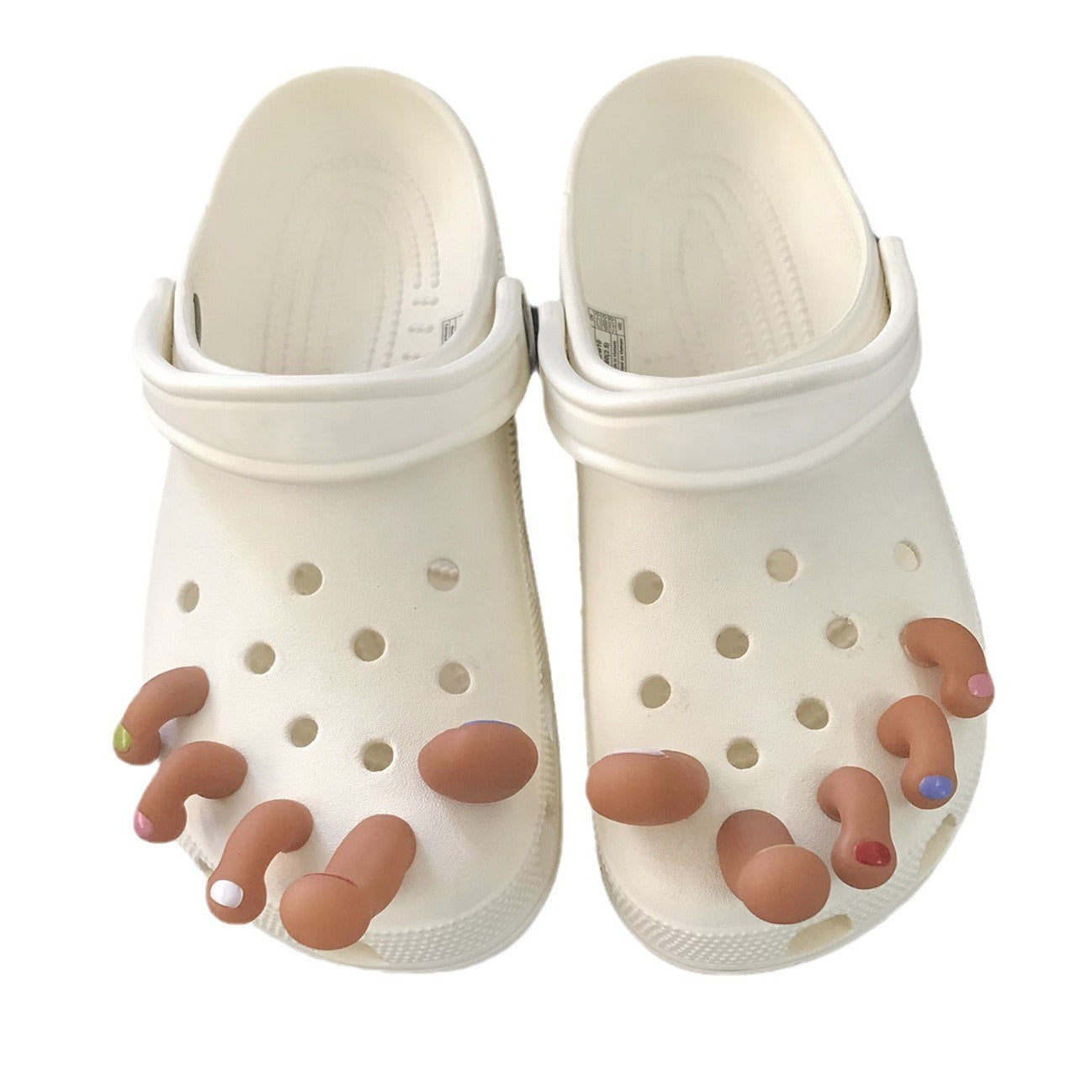 New style clogs with 3D toe decorations, quirky and creativeDIYDetachablecrosHigh-quality rubber accessory shoe buckle