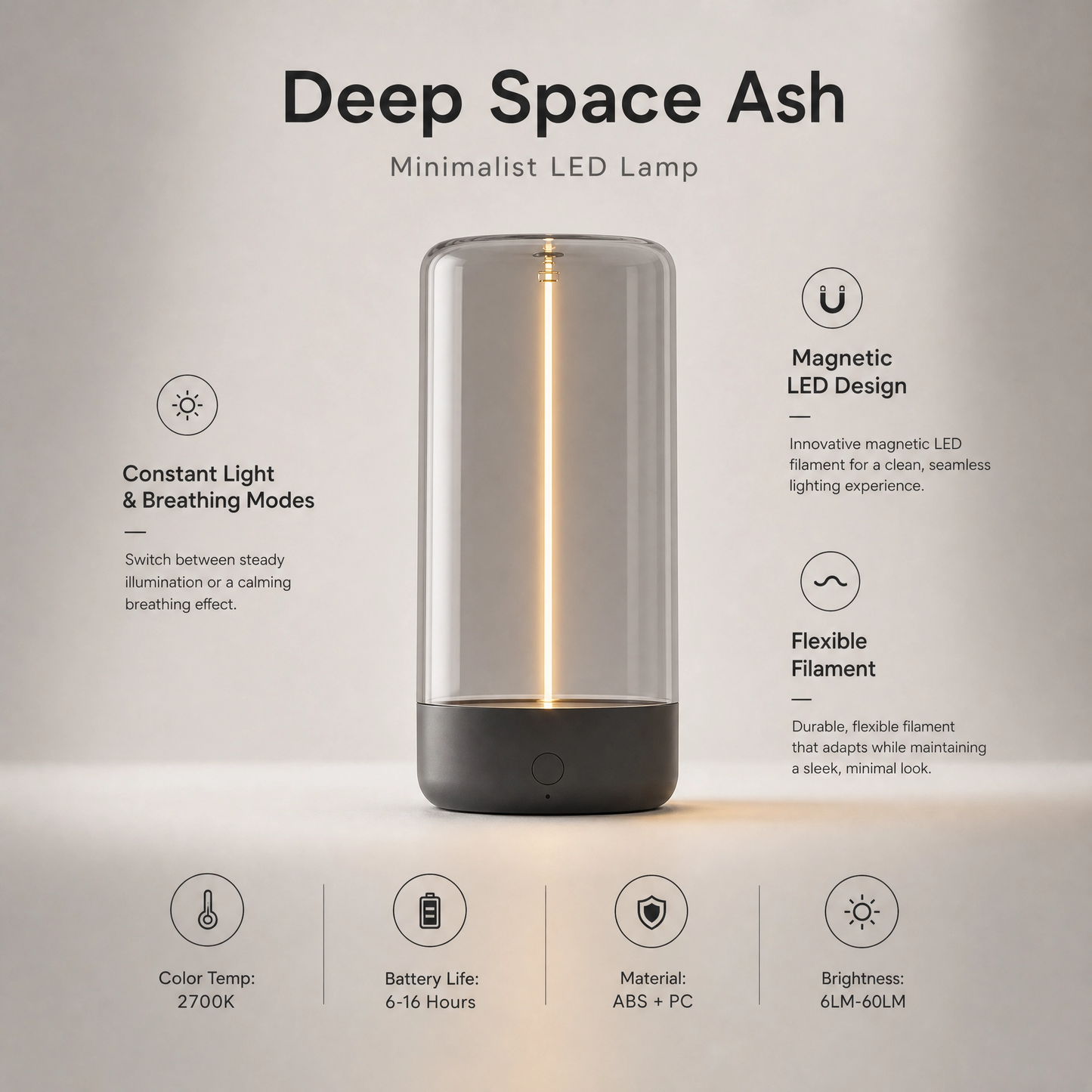 USB Type-c Rechargeable Portable LED Night Light
