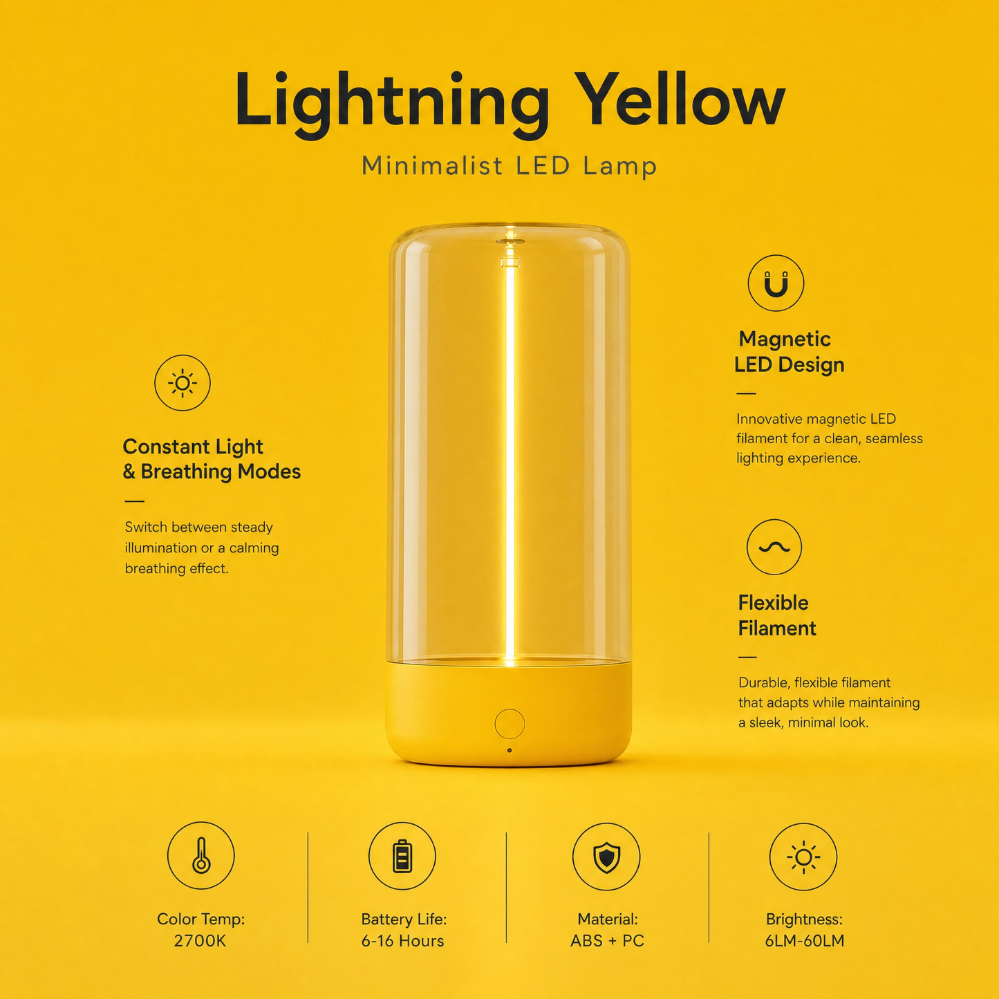 USB Type-c Rechargeable Portable LED Night Light